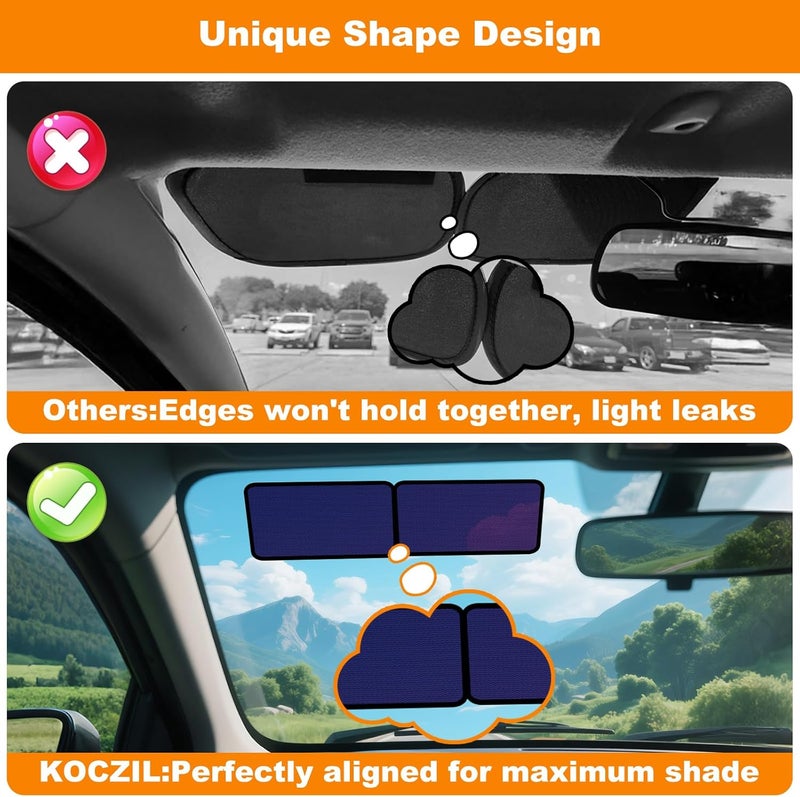 KOCZIL Square Static Cling Car Window Shades for Windshield & Side Windows – Universal Fit (9.84" x 7.09") Driver Side Window Sunshade, Glare-Reducing Window Cover with Durable Mesh & Dark PVC Film - Image 4